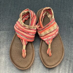 Sanuk Yoga Sling Colorful  Strappy Sandals for Women - Size 7